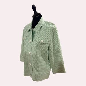 NWT Alfred Dunner Kiwi Checkered Jacket Size 14